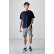 Air Jones 88353 Lacivert Kalın Yumuşak Dokulu Oversize Fit Basic Erkek T-Shirt