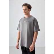 Air Jones 88357 Koyu Gri Kalın Yumuşak Dokulu Oversize Fit Baskılı Erkek T-Shirt