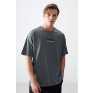 Air Jones 88359 Haki Kalın Yumuşak Dokulu Oversize Fit Baskılı Erkek T-Shirt
