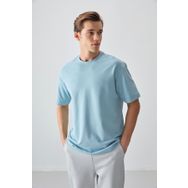 Air Jones 88377 Açık Mavi Pamuklu Kalın Yumuşak Dokulu Oversize Fit Basic Erkek T-Shirt