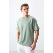 Air Jones 88377 Açık Yeşil Pamuklu Kalın Yumuşak Dokulu Oversize Fit Basic Erkek T-Shirt