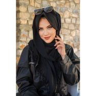 Aişe Tesettür Siyah Şapkalı Şal