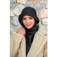 Aişe Tesettür Siyah Vintage Şapka
