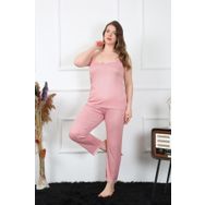 Akbeniz 202195 Pudra Büyük Beden İp Askılı Kadın Pijama Takım