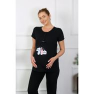 Akbeniz 45210 Siyah Kadın Hamile Pijama Takımı