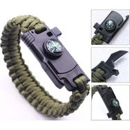 Akçakoyunlu 9595 Haki Pusulalı & Bıçaklı Paracord Bileklik