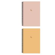 AKILLICA 10x13.5 cm 2'li Çizgisiz Yellow and Powder Colour Spiralli Defter