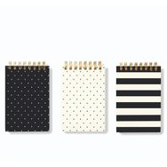 AKILLICA Bloknot 8x16 cm Black White 3'lü Çizgisiz Defter Seti