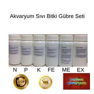 Akvaryum Sıvı Bitki Gübresi Seti 6'lı N-P-K-ME-Fe-Ex