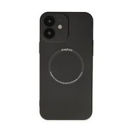 Alan Şanslı iPhone 12 Jack Magneticsafe Lens Silikon Siyah Cep Telefonu Kılıfı