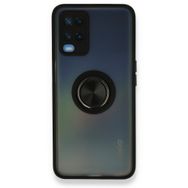 Alan Şanslı Oppo A54 4G Montreal Yüzüklü Silikon Kapak Siyah Kılıf