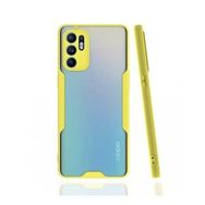 Alan Şanslı Oppo Reno 6 Platin Silikon Sarı Kılıf