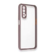 Alan Şanslı Realme 7 Miami Şeffaf Silikon Açık Mor Kılıf