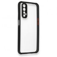 Alan Şanslı Realme 7 Miami Şeffaf Silikon Siyah Kılıf