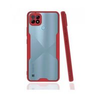 Alan Şanslı Realme C21 Platin Silikon Kırmızı Kılıf