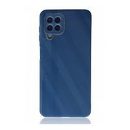 Alan Şanslı Samsung Galaxy A22 Glass Kapak Mavi Kılıf