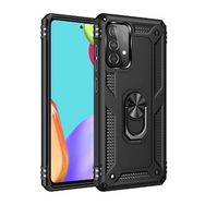 Alan Şanslı Samsung Galaxy A52 Sofya Yüzüklü Silikon Kapak Siyah Kılıf