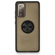 Alan Şanslı Samsung Galaxy S20 FE Montreal Yüzüklü Silikon Kapak Siyah Cep Telefonu Kılıfı