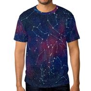 Alaza Constellations Galaxy Nebula Yıldızlı Kısa Kollu Gündelik Erkek Tişört