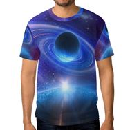 Alaza Galaxy and Planet Uzay Gündoğumu Kısa Kollu Erkek Tişört