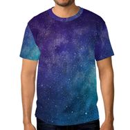 Alaza Renkli Galaxy Star and Nebula Universe Kısa Kollu Erkek Tişört