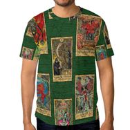 Alaza Tarot Kartları Vintage Kısa Kollu Erkek Tişört