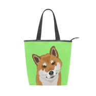 Alaza Tote Kanvas Shiba Inu Köpek 14×4.5×15 inç Çoklu Kadın Omuz El Çantası