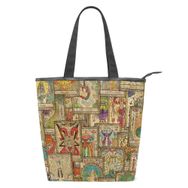 Alaza Tote Kanvas Tarot Kartları Vintage 14×4.5×15 inç Çoklu Kadın Omuz El Çantası