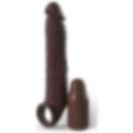 Albonishop Fantasy Extension Elite 24 cm Brown Testis Halkalı 9 cm Uzatmalı Penis Kılıfı