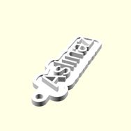 Aldım Geldi Aslınaz Kişiye Özel Üretim Organik Plastik Beyaz Renk 3D Baskı Anahtarlık