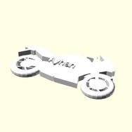 Aldım Geldi Ayhan Kişiye Özel Üretim Organik Plastik Beyaz Renk 3D Motosiklet Baskı Anahtarlık