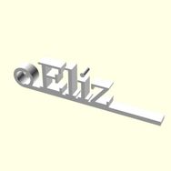 Aldım Geldi Eliz Kişiye Özel Üretim Organik Plastik Zincirsiz Beyaz Renk 3D Baskı Anahtarlık