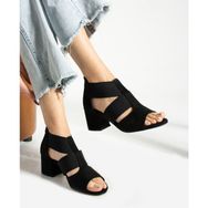 Alemdar Shoes Fancy Siyah Süet Topuklu Kadın Ayakkabı