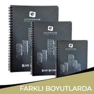 Alex Schoeller Black Notebook Siyah 120 gr 60 Yaprak Spiralli Defter