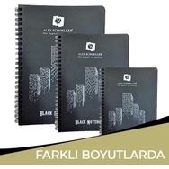 Alex Schoeller Black Notebook Siyah 120 gr 60 Yaprak Spiralli Defter