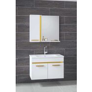 Alfa Banyo Yeni Gold Beyaz 65 cm Banyo Dolabı Takımı