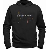 Alfa Tshirt Friends Kapşonlu Siyah Erkek Sweatshirt