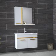 Alfa Yeni Gold Beyaz 80 cm Banyo Takımı