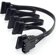 Alfais 4355 Molex IDE 4 Pin To 5 Port Sata Power HDD 60 cm Güç Çoklayıcı Kablo