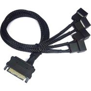 Alfais 4598 Sata Power To Fan Çevirici 4 Port Y Pin PWM Çoklayıcı Splitter Fan Kablosu