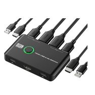 Alfais 4642 4K HDMI KVM 2 Port USB 2 PC Tek Kasa Klavye Mouse Kontrol Çoklayıcı Switch