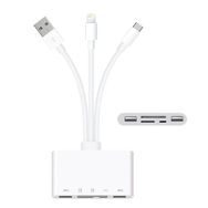 Alfais 4702 USB 3.0 Type-C Lightning to SD TF OTG 5in1 Kart Okuyucu Çevirici Dönüştürücü Adaptör