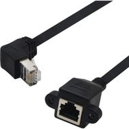Alfais 4777 1.5 mt RJ45 Dişi Erkek Uzatma Dirsek 90 Derece Panel Tipi Cat6 Montaj Kablosu