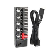 Alfais 4989 Fan Çoklayıcı 5 Port Y PWM Splitter 4 Pin Hub CPU Kablo Çoğaltıcı