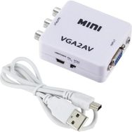 Alfais 5004 VGA To Av 3 RCA 1080P Video 3.5 mm Destekli Çevirici Dönüştürücü Adaptör