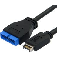 Alfais 5076 USB 3.1 19 20 Pin Dişi Type-E Male to 3.0 USB Uzatma Kablosu