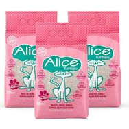 Alice Kartopu Ince ve Beyaz Taneli 3x10 lt Pudra Kokulu Kedi Kumu