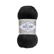 Alize 060 Siyah Diva El Örgü İpi