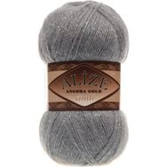 Alize Angora 4 Adet Kömür Grisi 87 Gold Simli İp