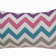Alkan Homes 43 x 43 cm Beyaz Kırlent Dünyası Dikdörtgen Zigzag Desen Dijital Baskılı Kırlent Kılıfı
